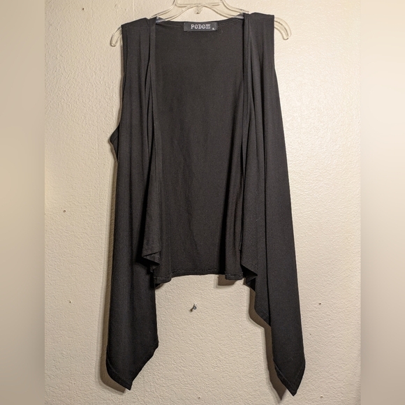 podum Black Sleeveless Cardigan Vest Size Xl Pre-owned - Picture 1 of 5